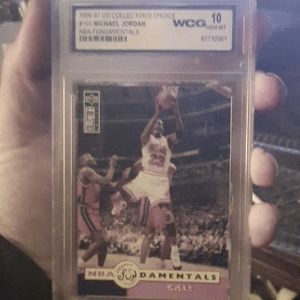 1996-97 UD Collectors Choice #195 Michael Jordan NBA Fundamentals headed 10 GEM